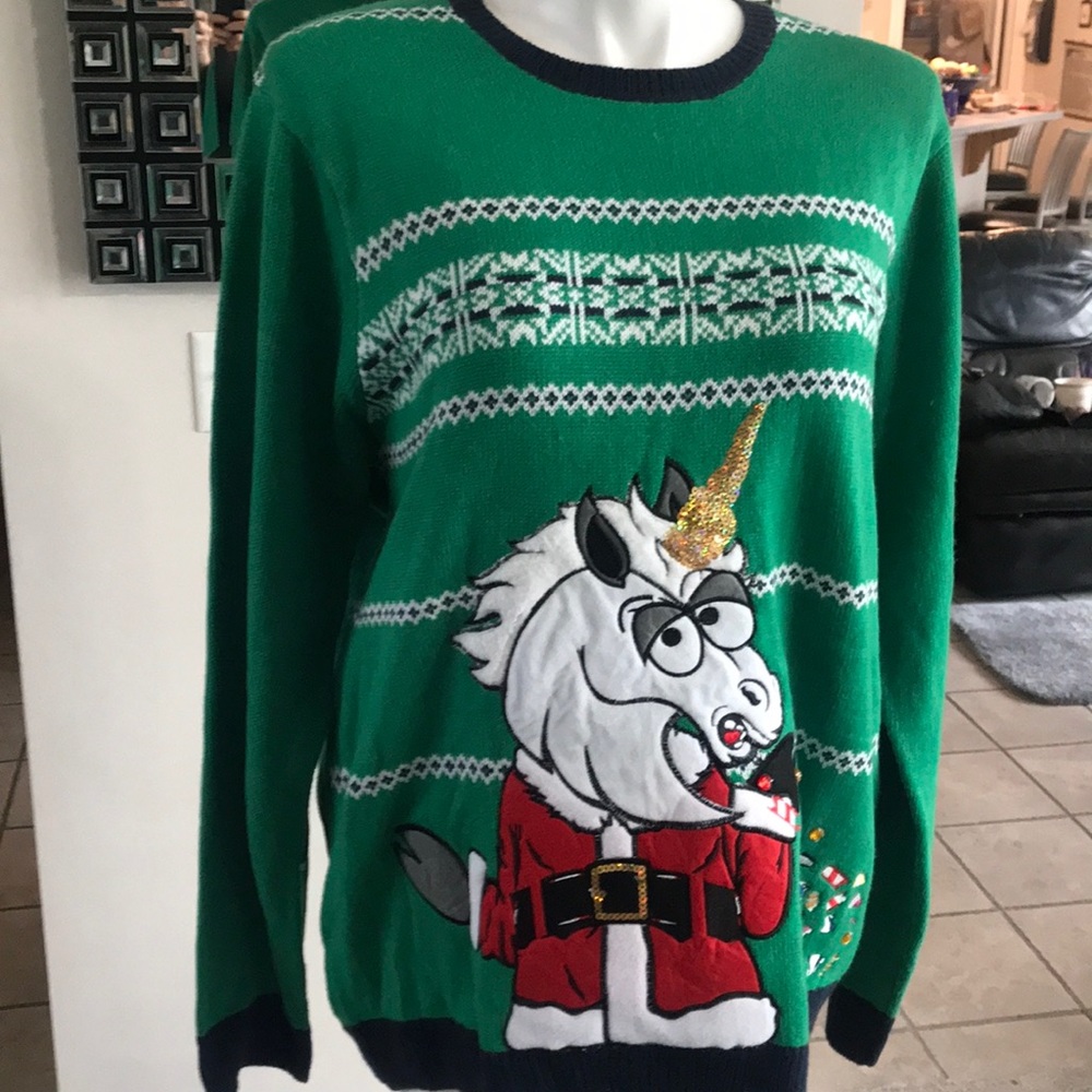 COPY - Jolly sweaters. Unicorn Santa XXL.